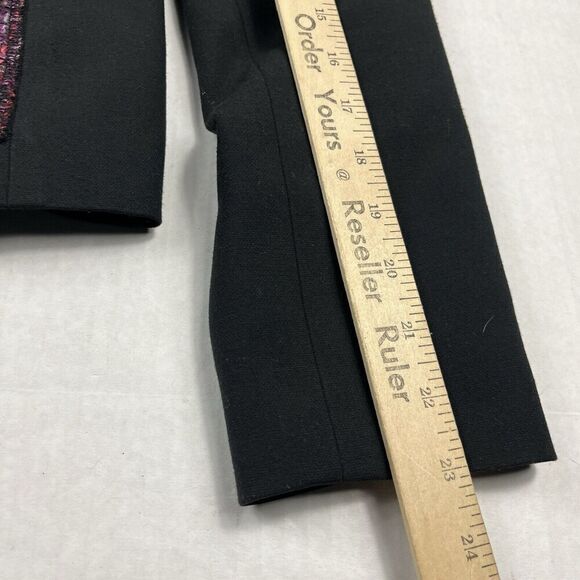 Trina Turk Womens Work Evening Blazer Purple Black Zip Up Classic Jacket Size 6 - Picture 8 of 12